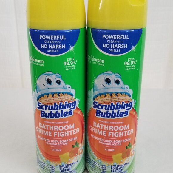 2 Scrubbing Bubbles Bathroom Grime Fighter Citrus Removes 100% Soap Scum - Picture 9 of 16